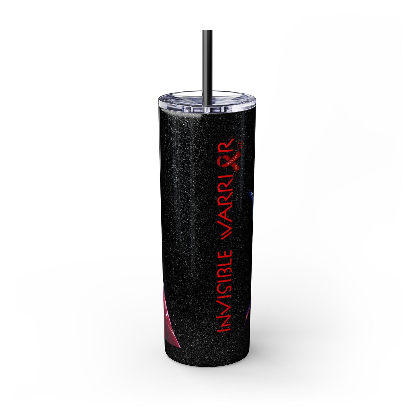 I SUPPORT RED - Skinny Tumbler with Straw, 20oz