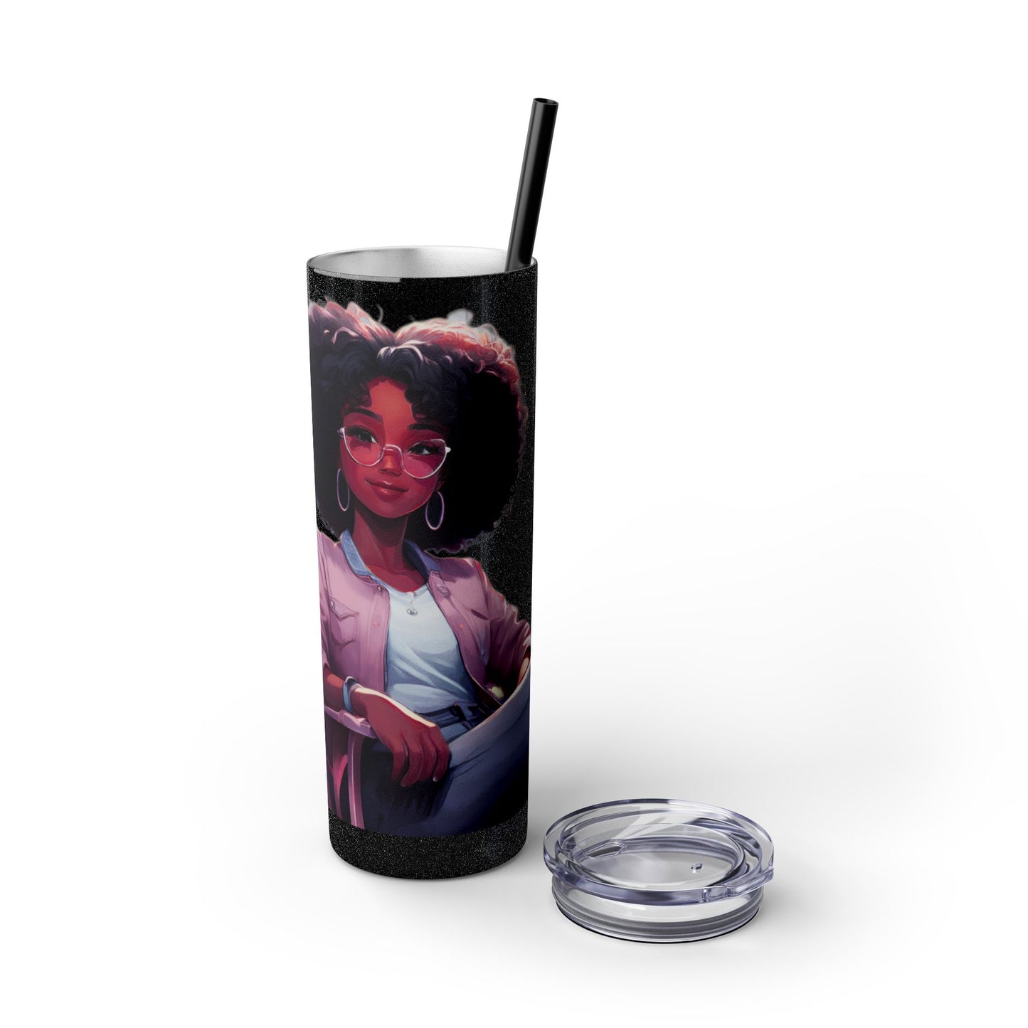 ***Exclusive Design*** I Support Pink 20oz Skinny Tumbler with Straw, Hot Cold Insulated Cup