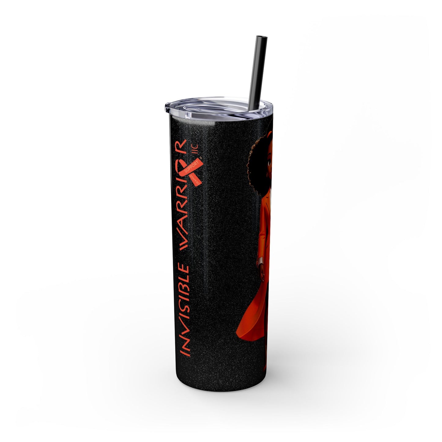 I SUPPORT ORANGE - Skinny Tumbler with Straw, 20oz